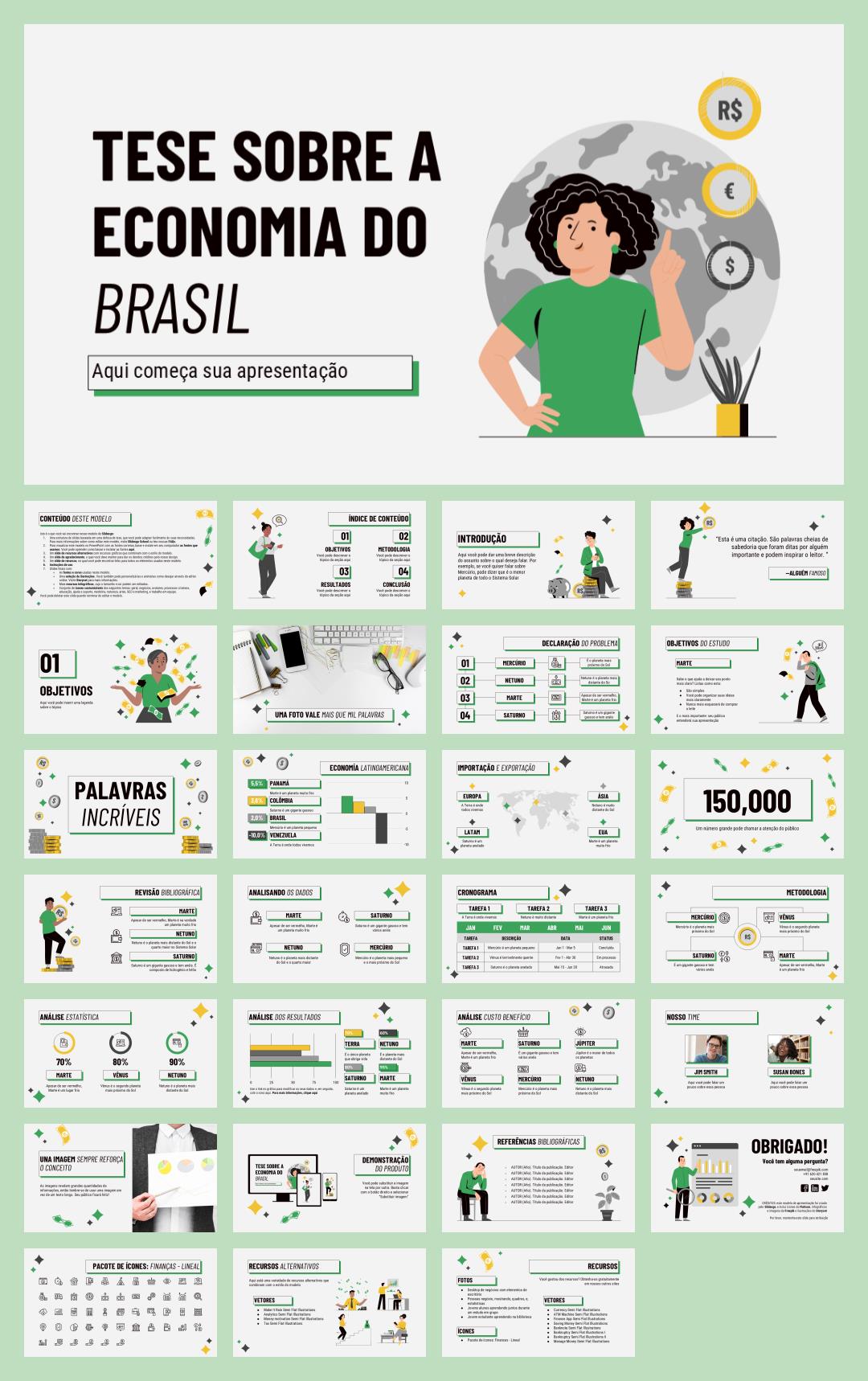 绿色卡通设计PPT模板