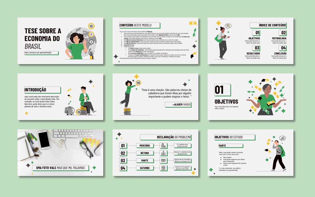 绿色卡通设计PPT模板