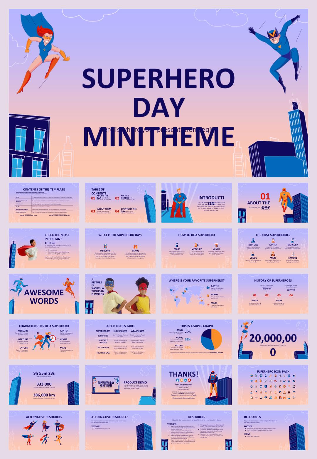 渐变卡通设计PPT模板