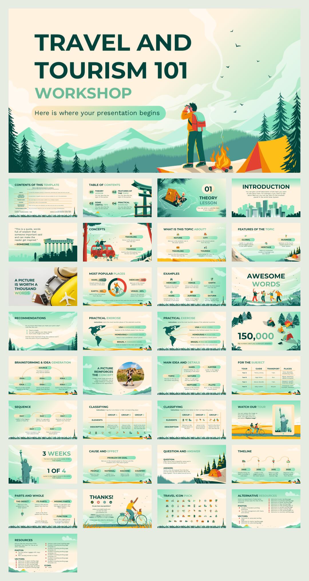 绿色卡通设计PPT模板