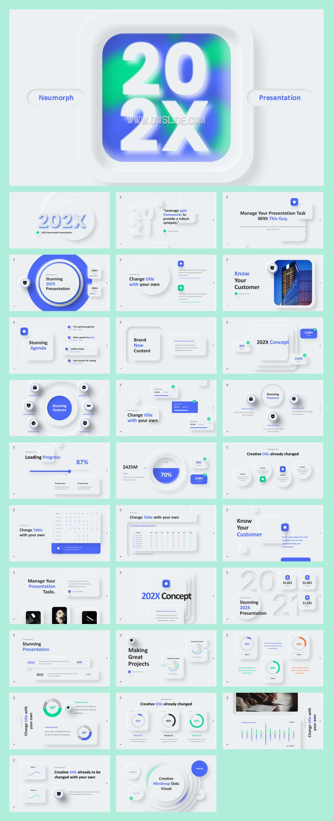 高质量新拟态风PPT模板.pptx
