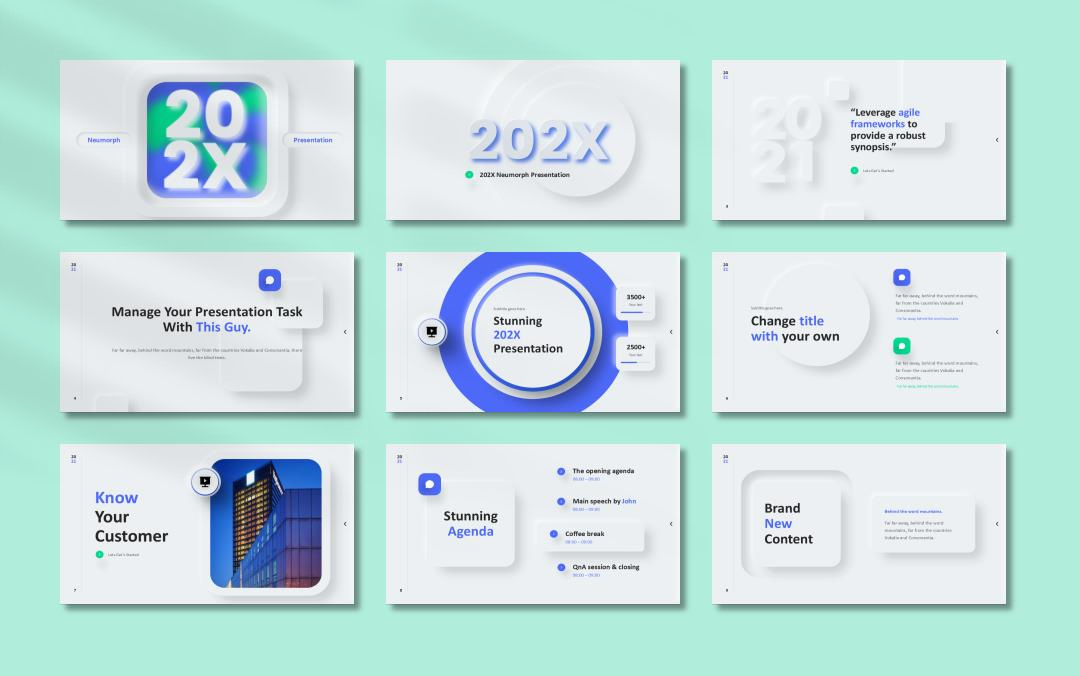 高质量新拟态风PPT模板.pptx