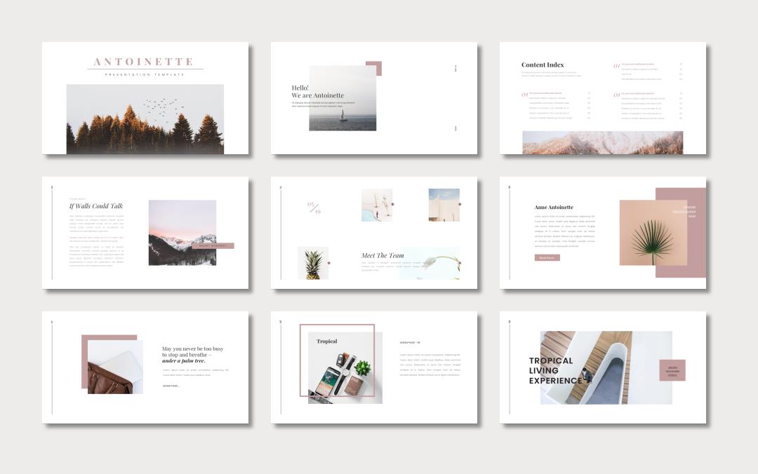 时尚简约清新文艺PPT模板