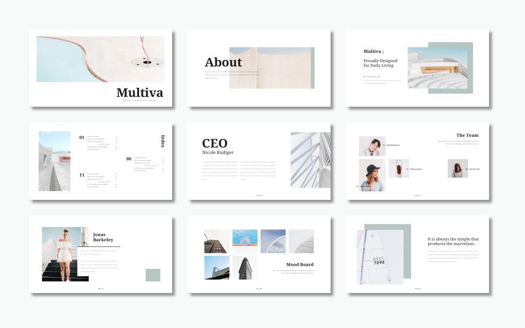 时尚简约清新文艺PPT模板