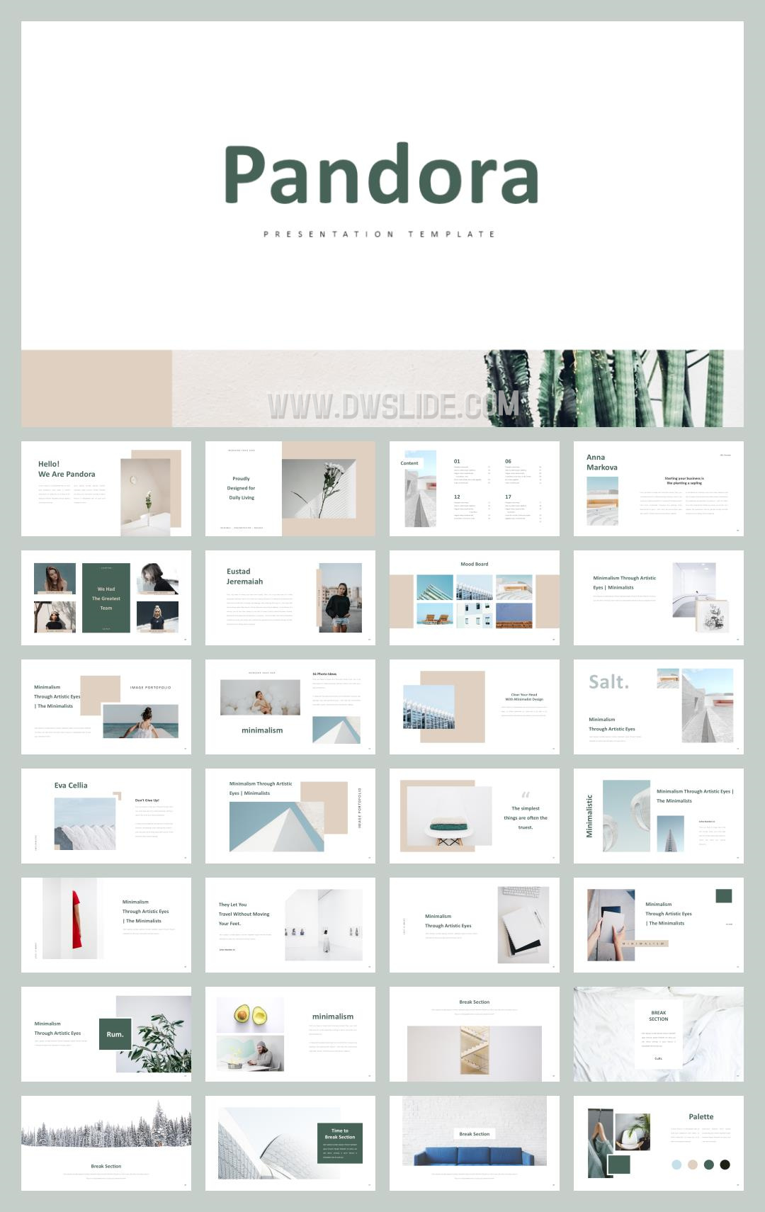 时尚简约清新文艺PPT模板