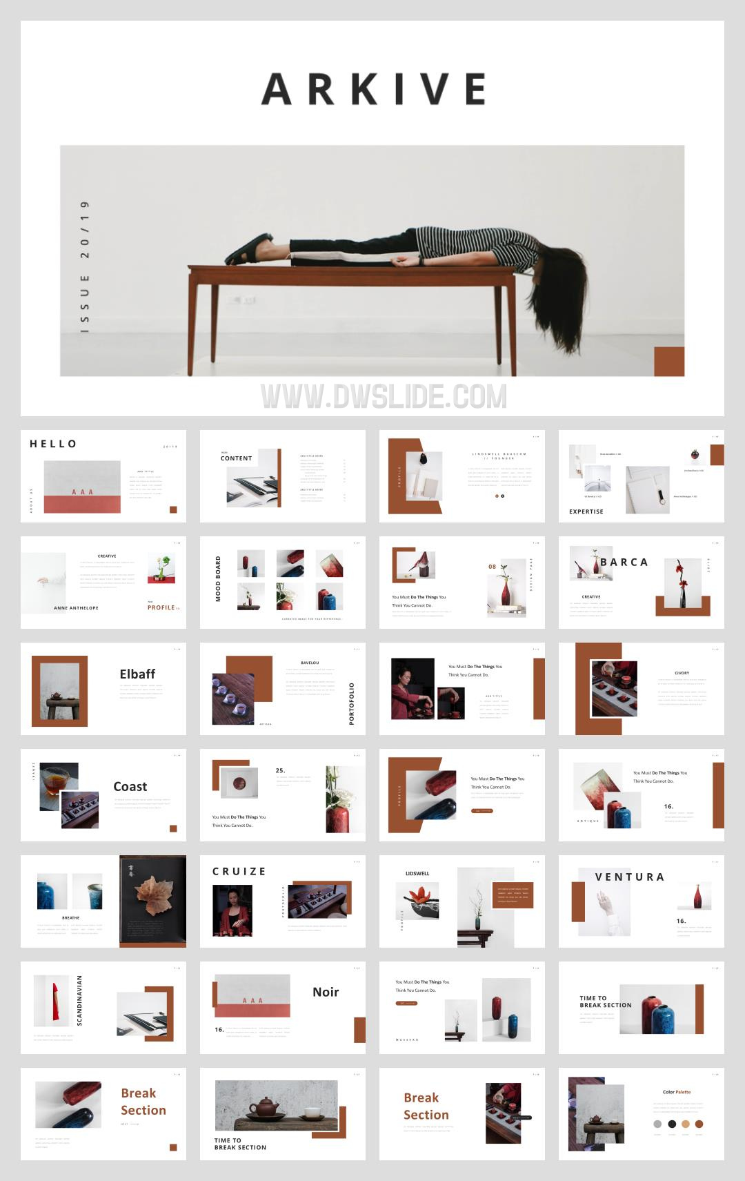 时尚简约清新文艺PPT模板