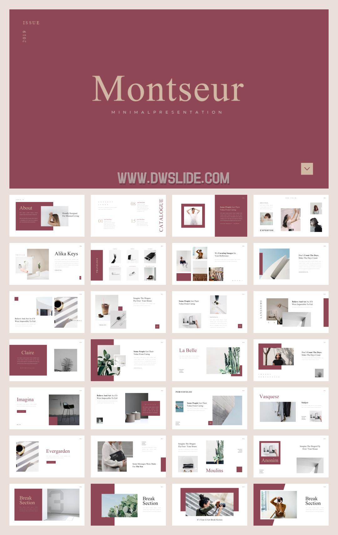 时尚简约清新文艺PPT模板