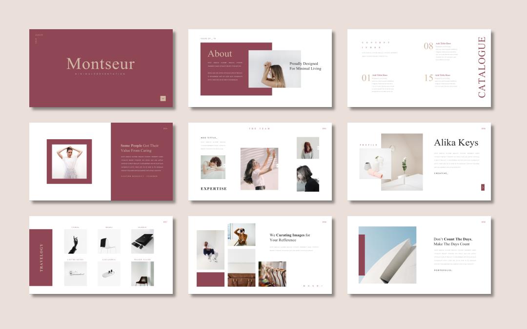 时尚简约清新文艺PPT模板