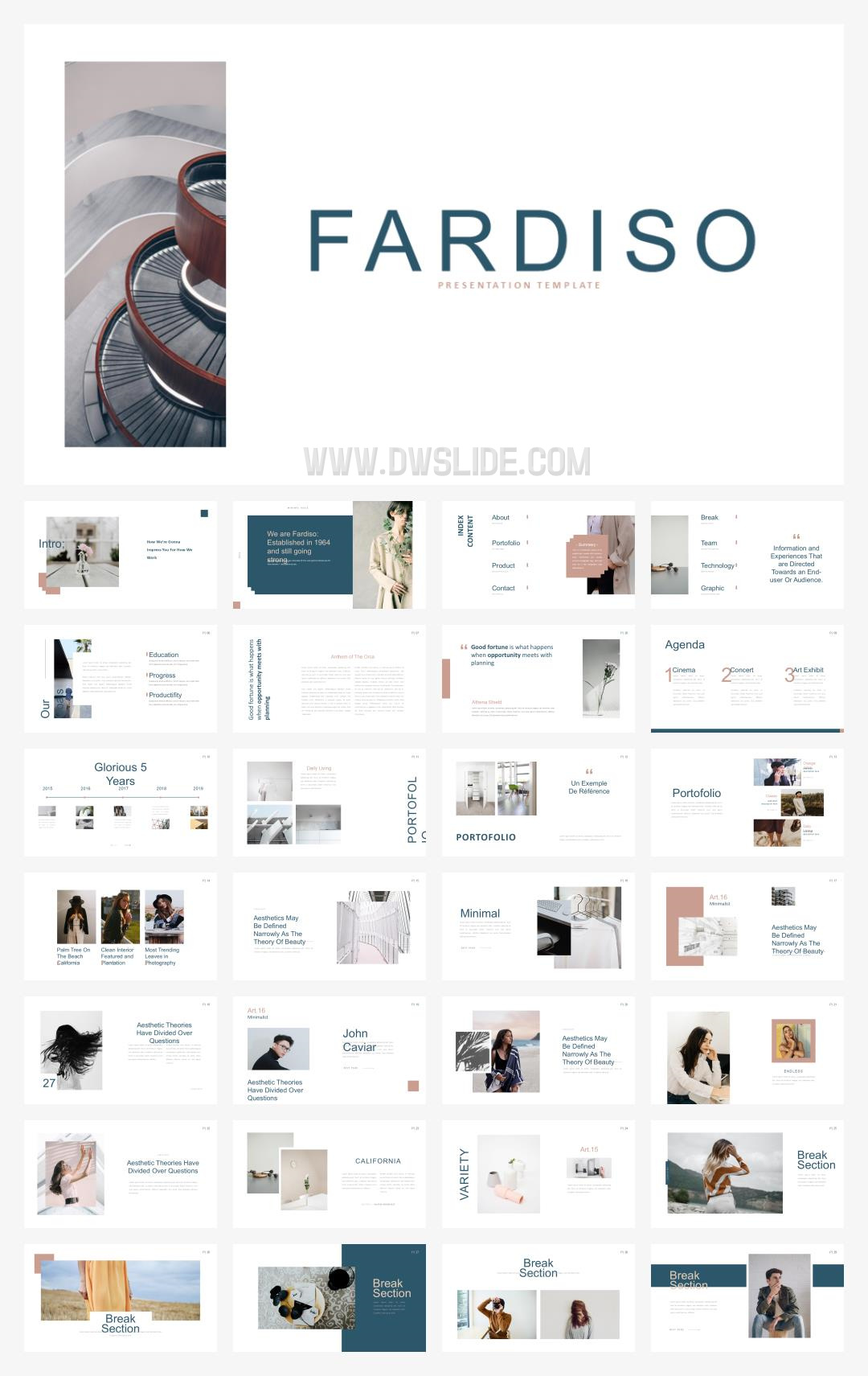 时尚简约清新文艺PPT模板