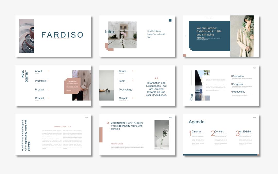 时尚简约清新文艺PPT模板