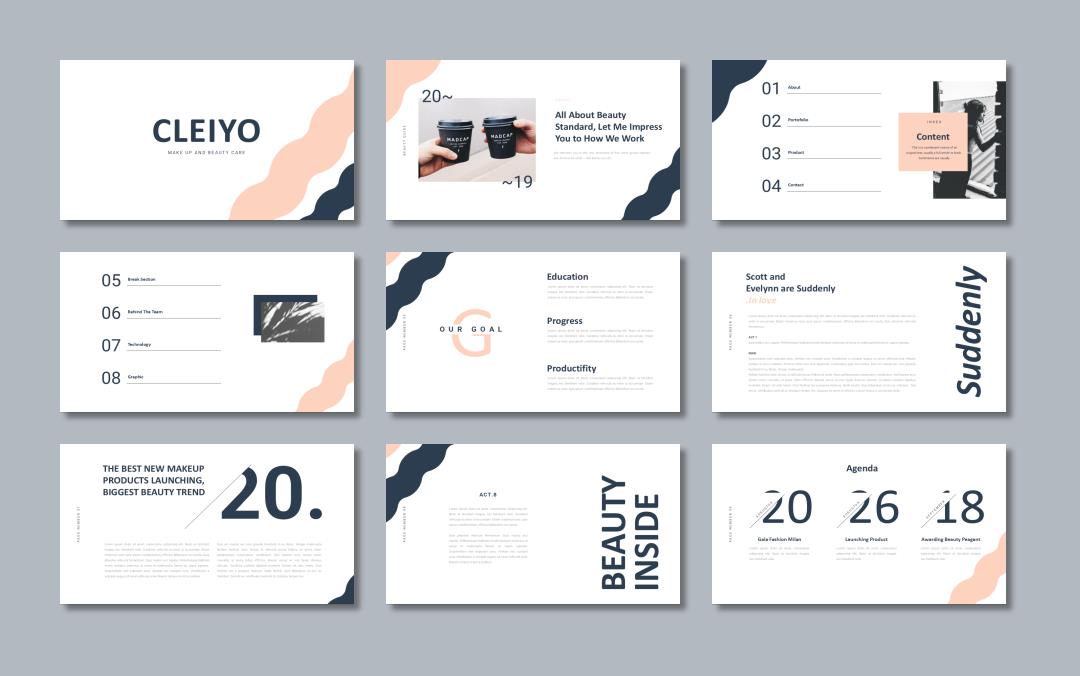 时尚简约清新文艺PPT模板