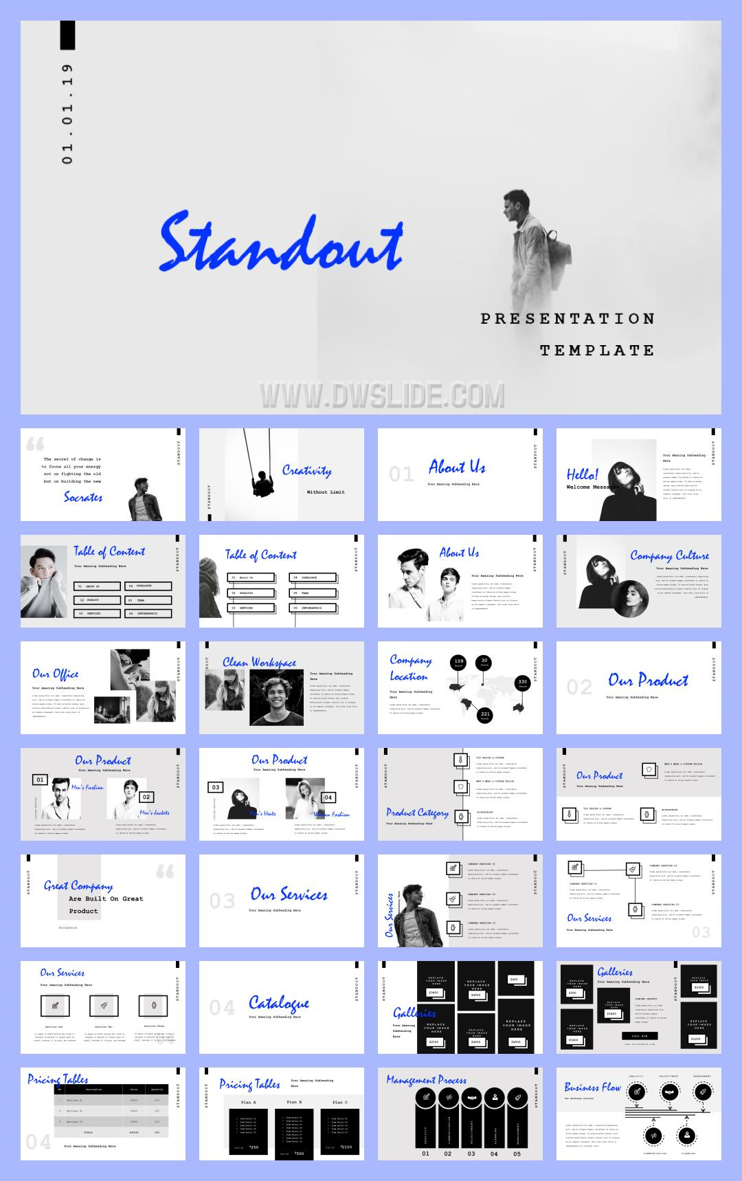 时尚简约清新文艺PPT模板