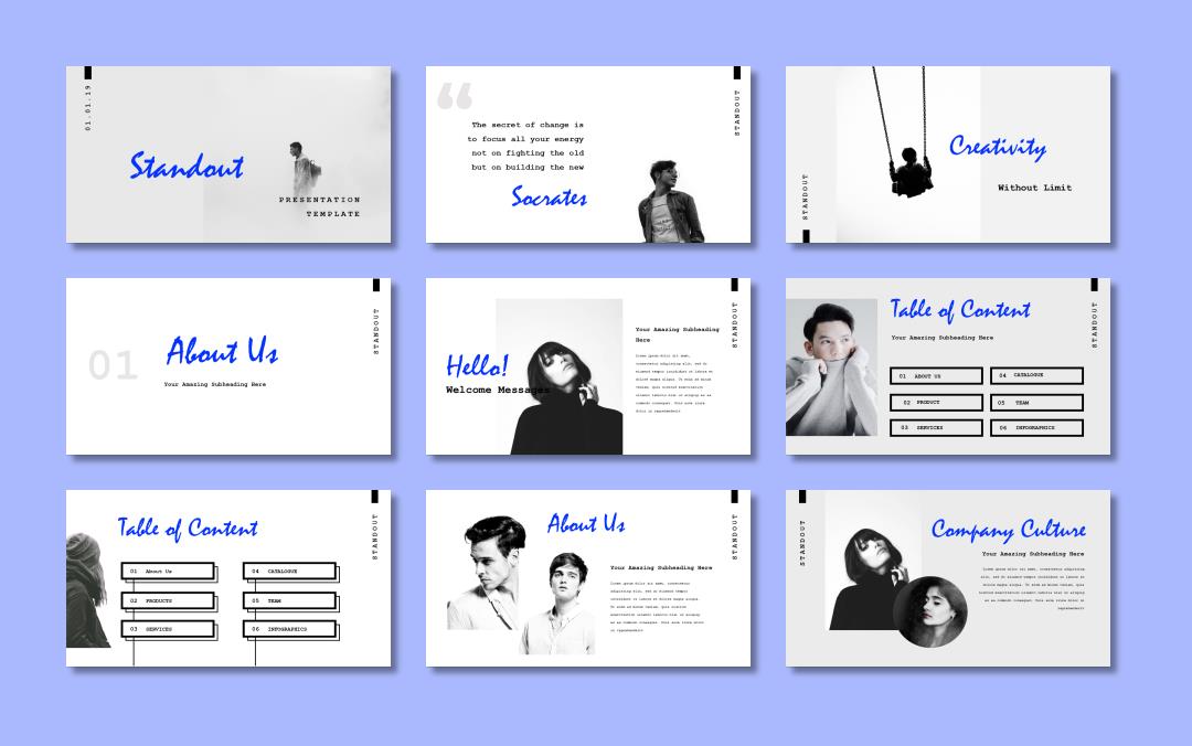 时尚简约清新文艺PPT模板