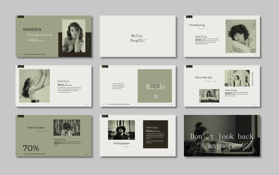 时尚简约清新文艺PPT模板