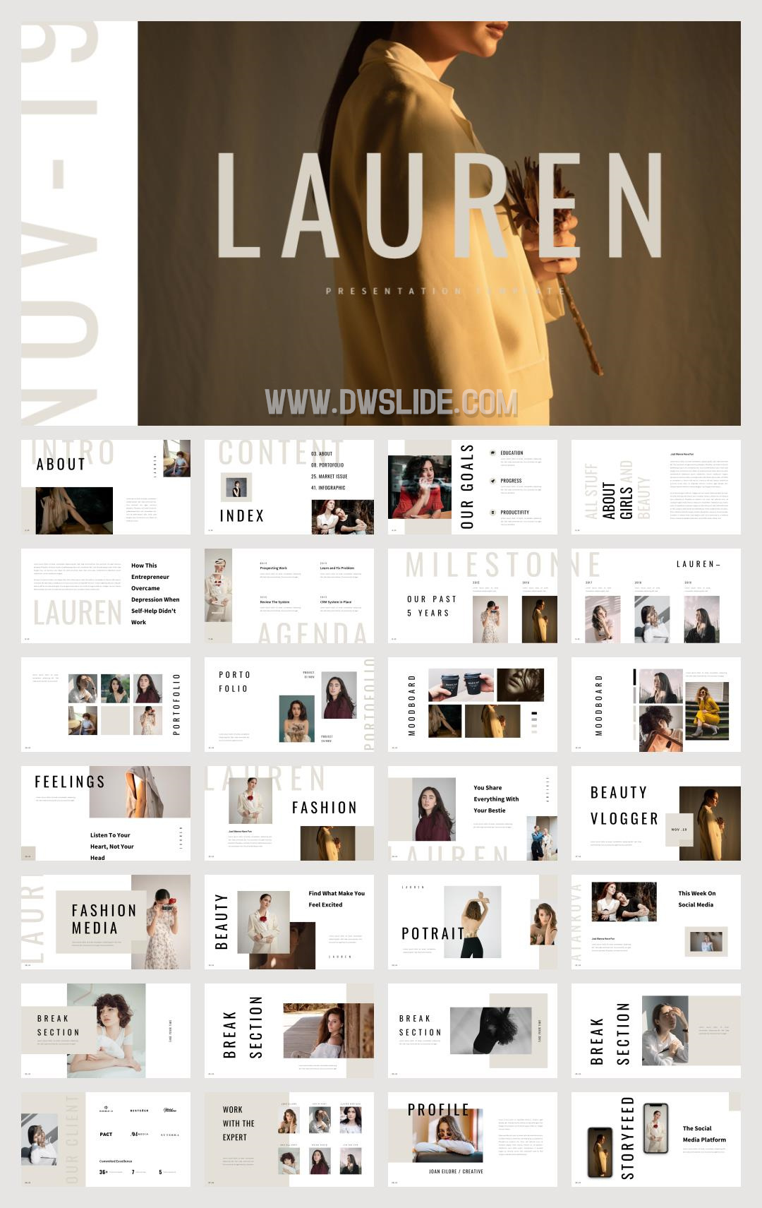 时尚简约清新文艺PPT模板