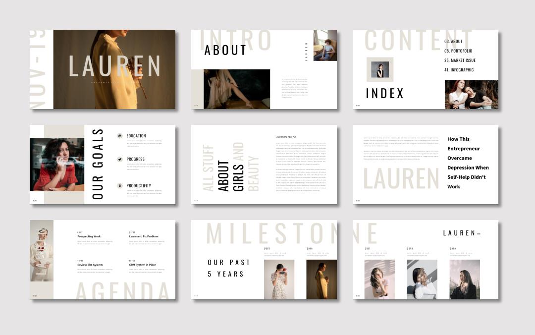 时尚简约清新文艺PPT模板