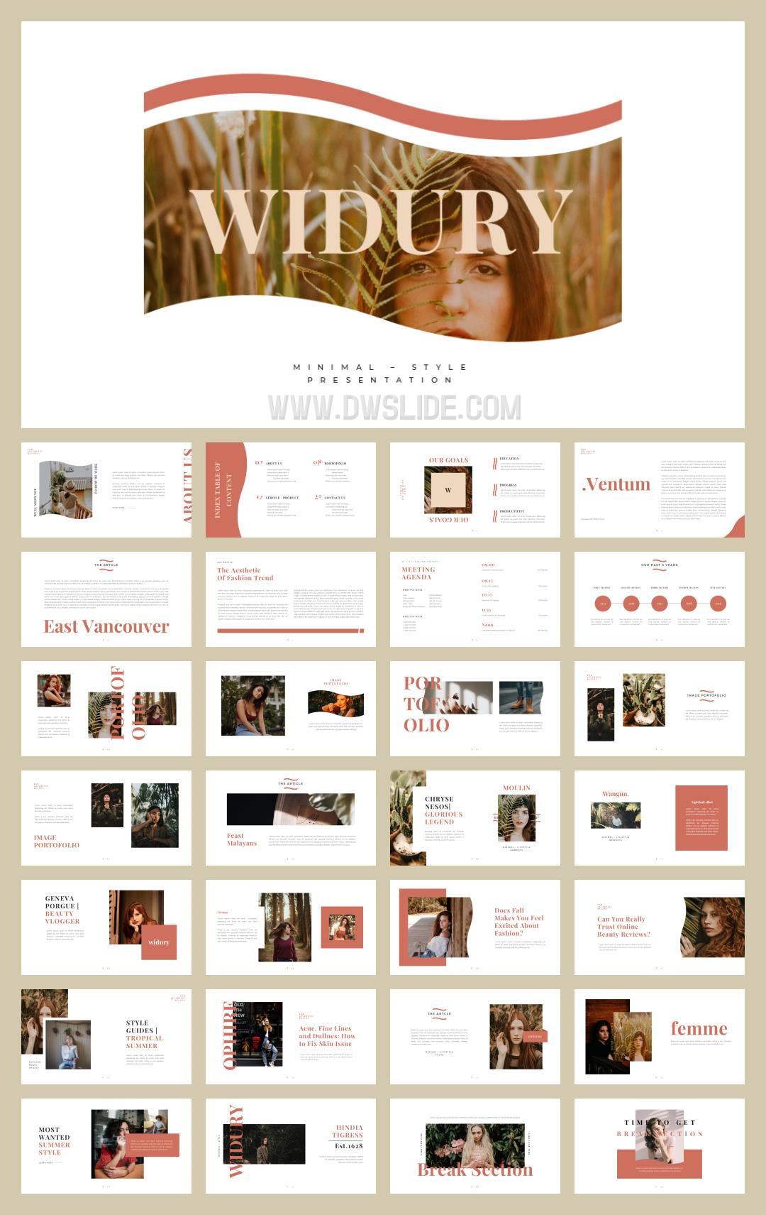 时尚简约清新文艺PPT模板