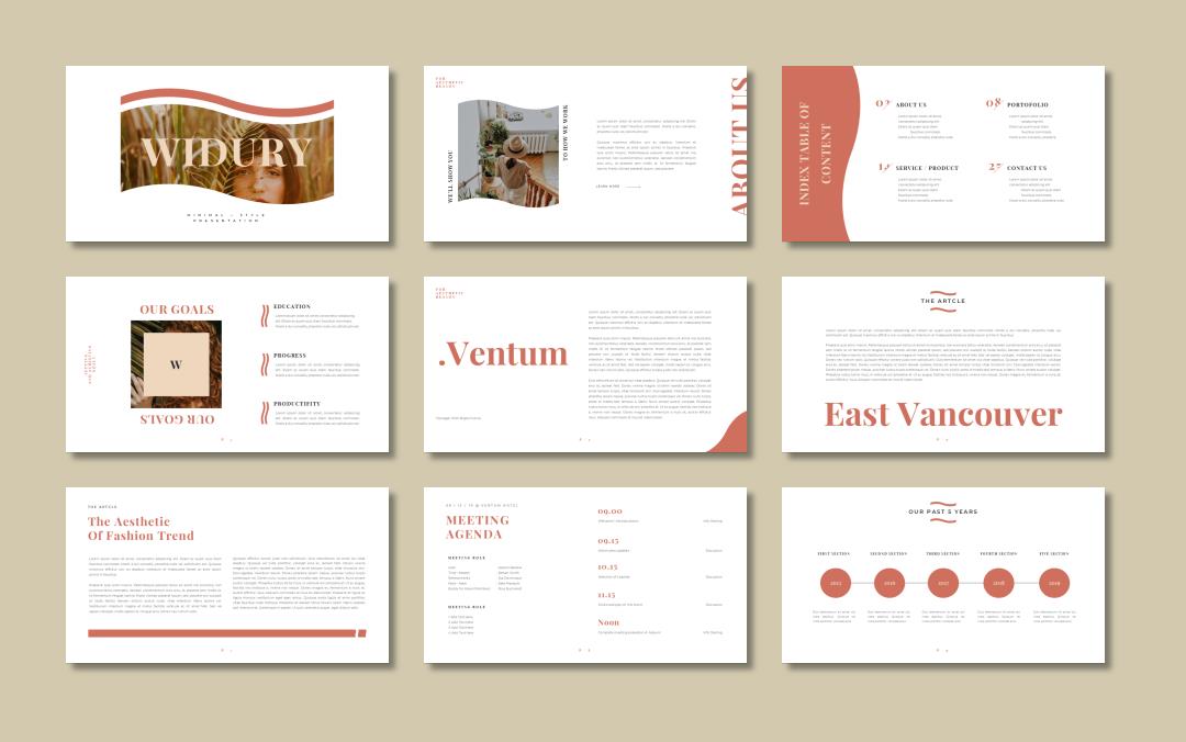 时尚简约清新文艺PPT模板