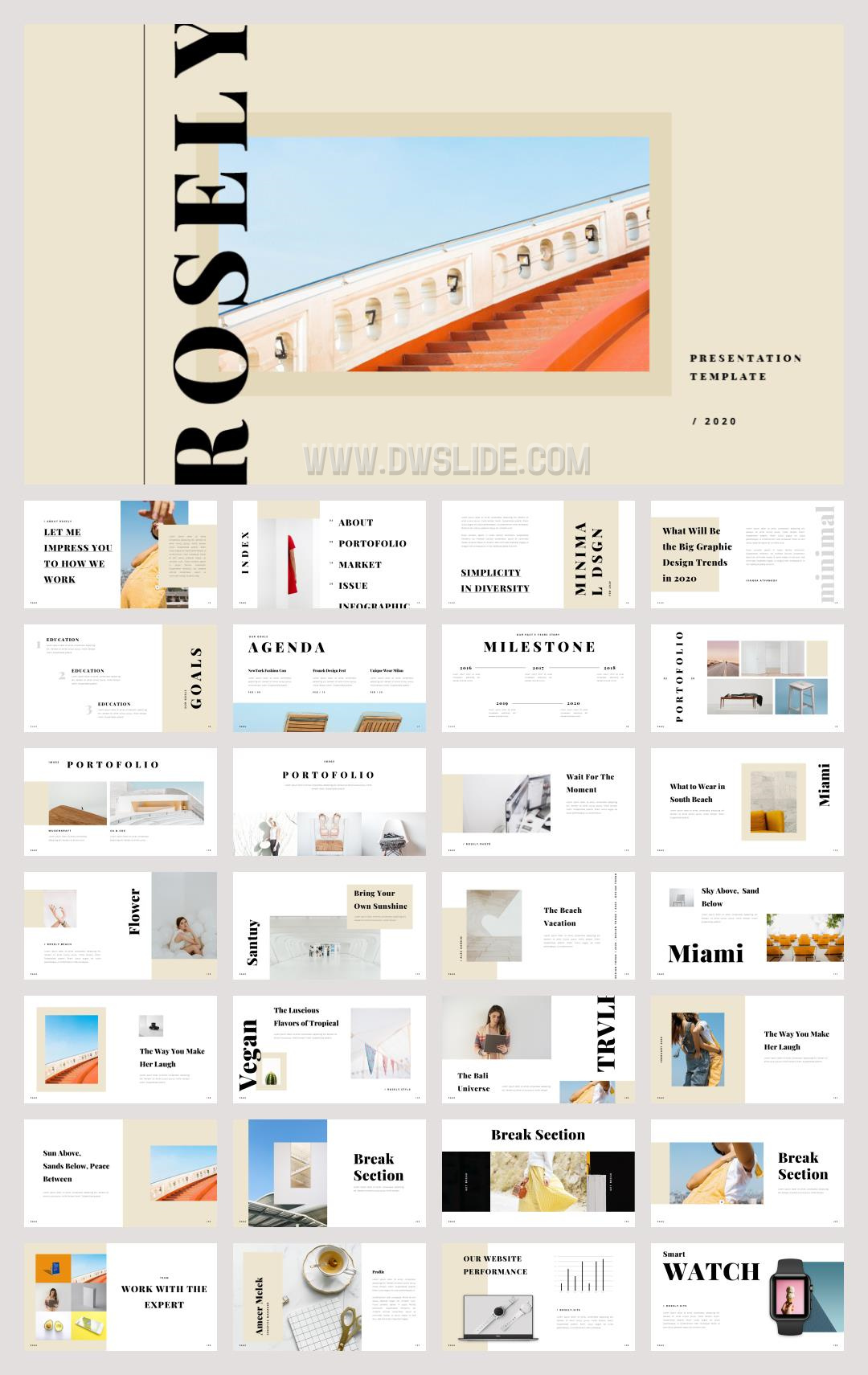 时尚简约清新文艺PPT模板