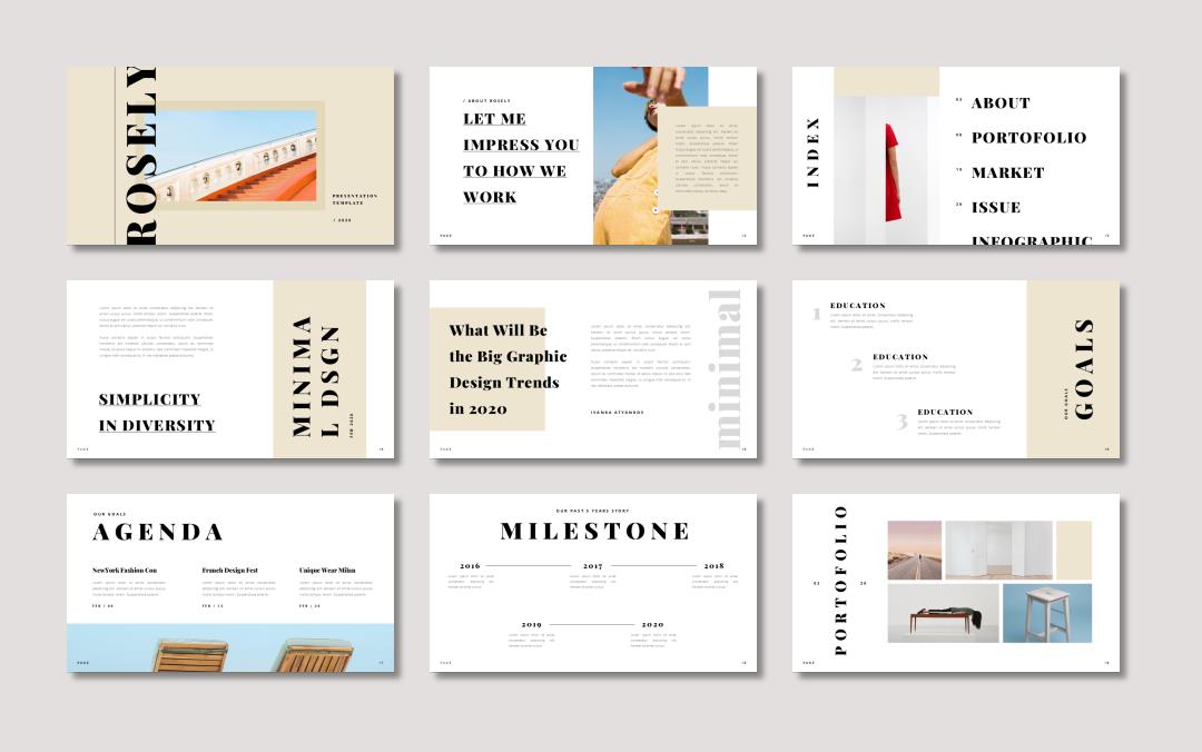 时尚简约清新文艺PPT模板