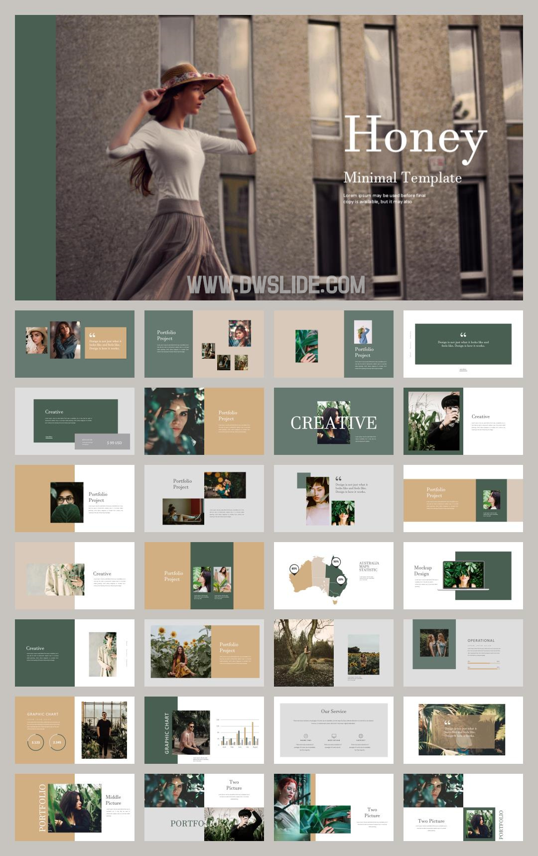 时尚简约清新文艺PPT模板