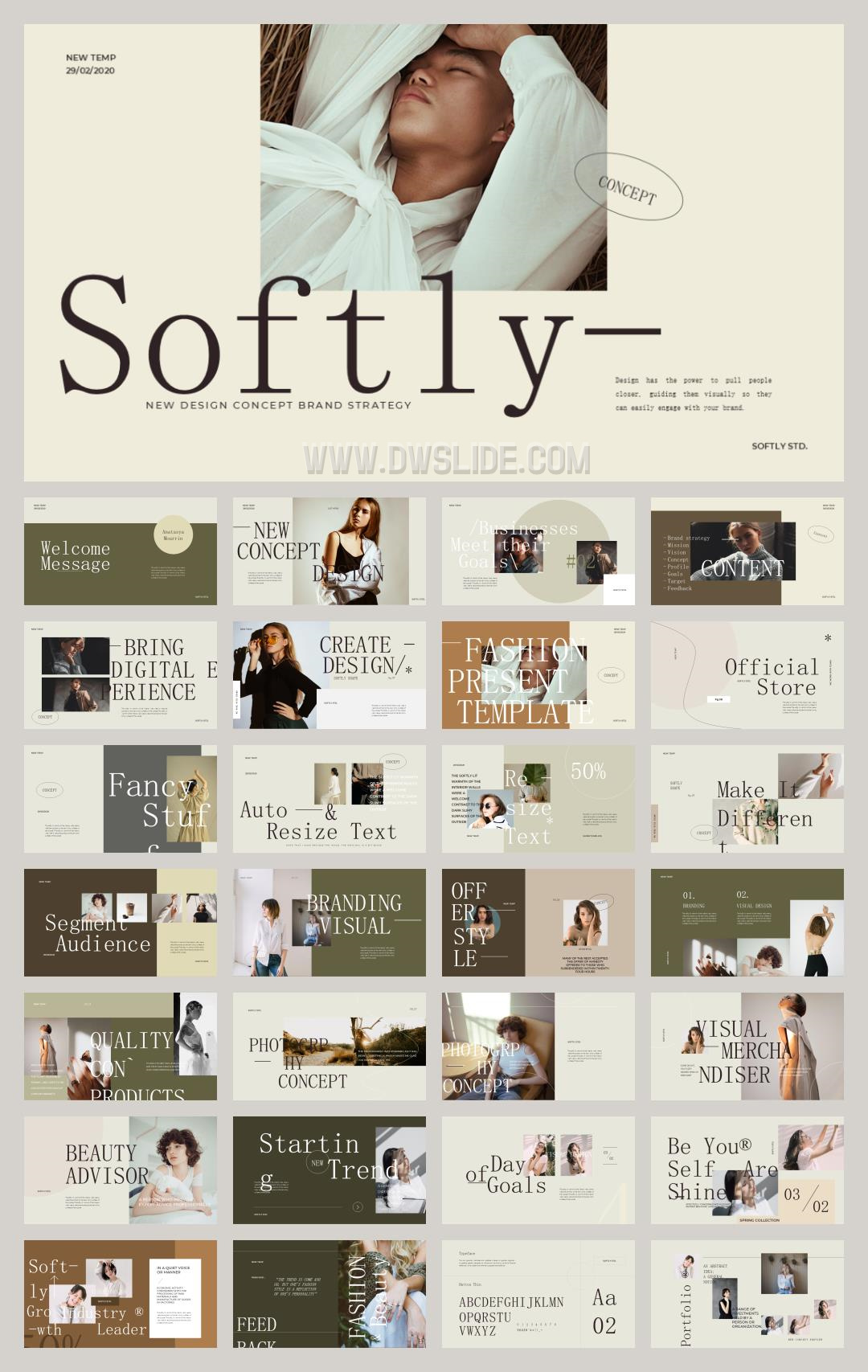 时尚简约清新文艺PPT模板