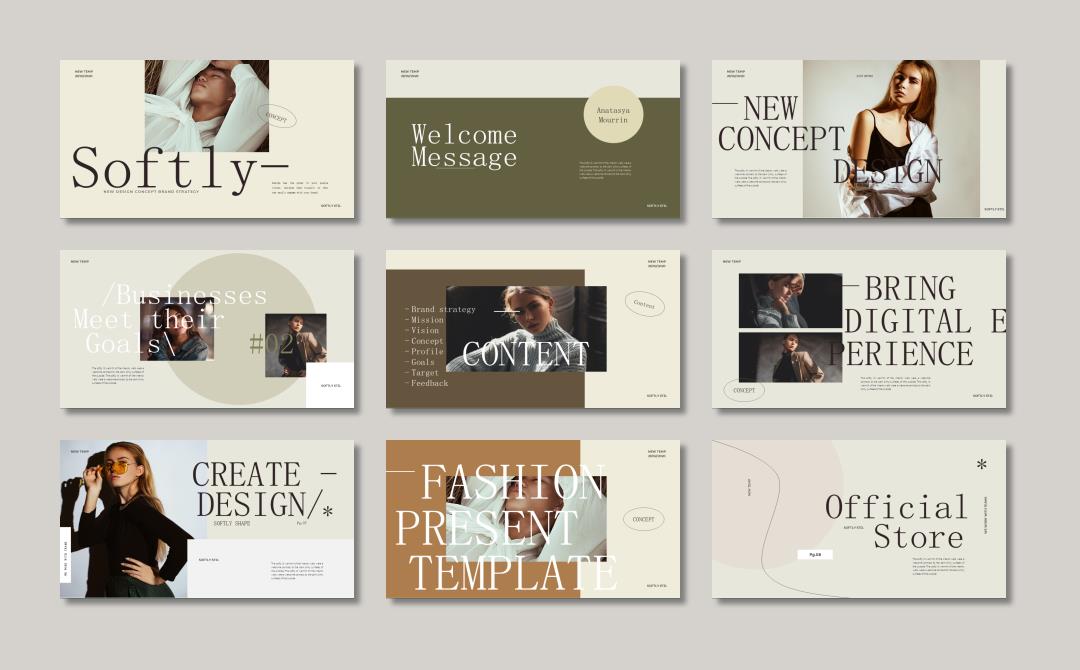 时尚简约清新文艺PPT模板