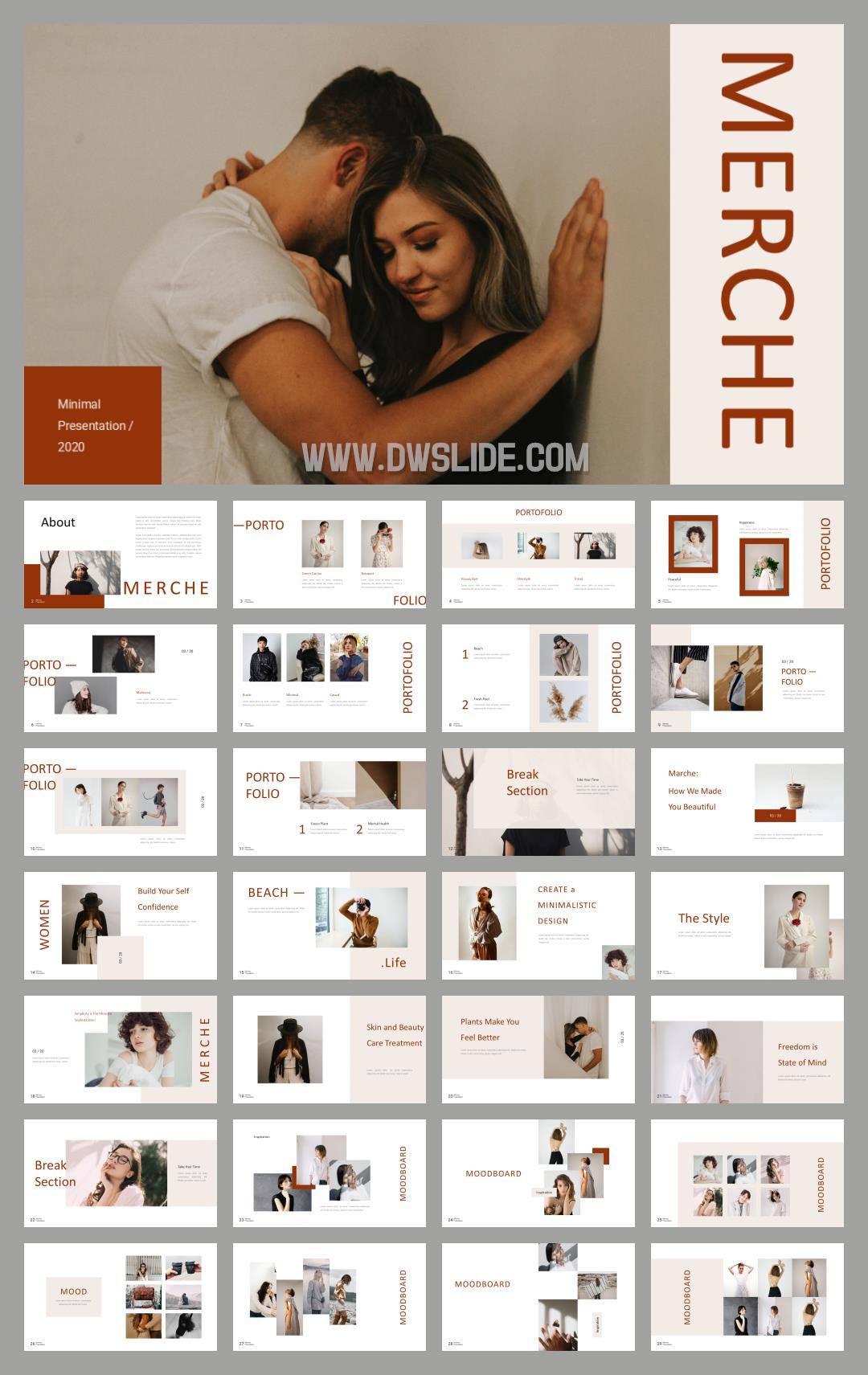 时尚简约清新文艺PPT模板