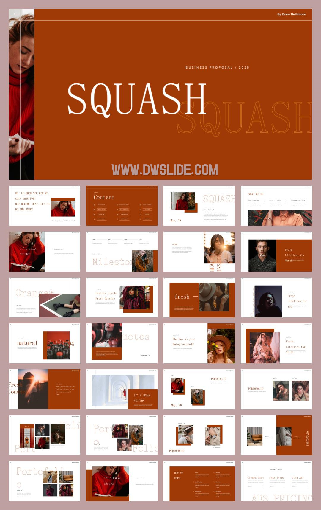 时尚简约清新文艺PPT模板