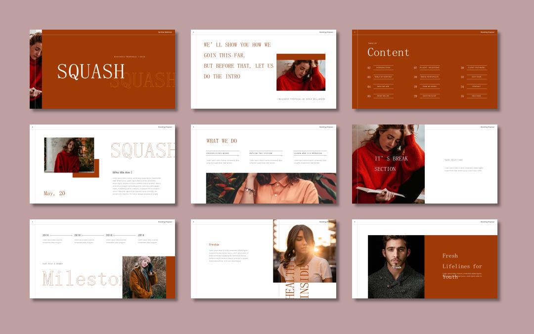 时尚简约清新文艺PPT模板