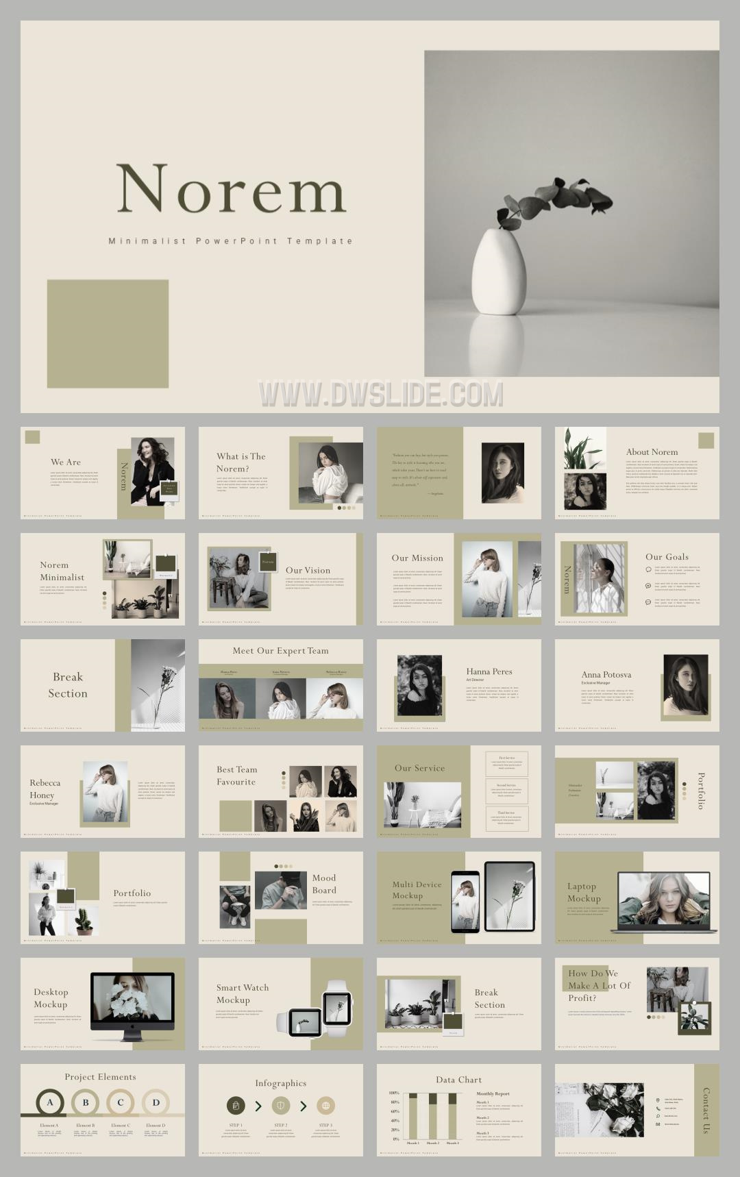 时尚简约清新文艺PPT模板