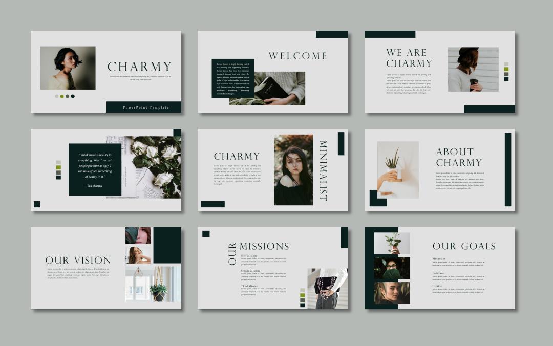 墨绿色人物公司介绍PPT模板.pptx