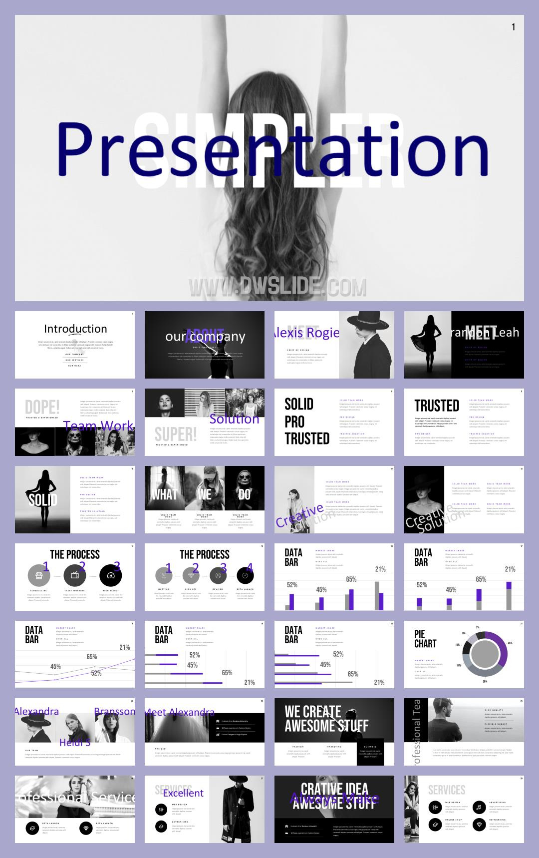 时尚简约清新文艺PPT模板