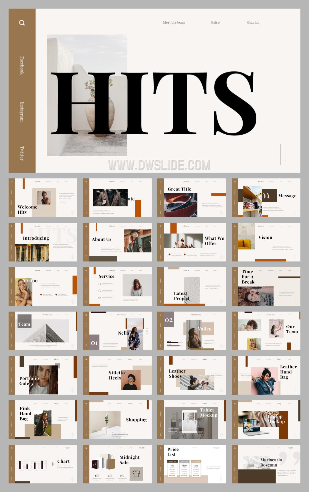 时尚简约清新文艺PPT模板