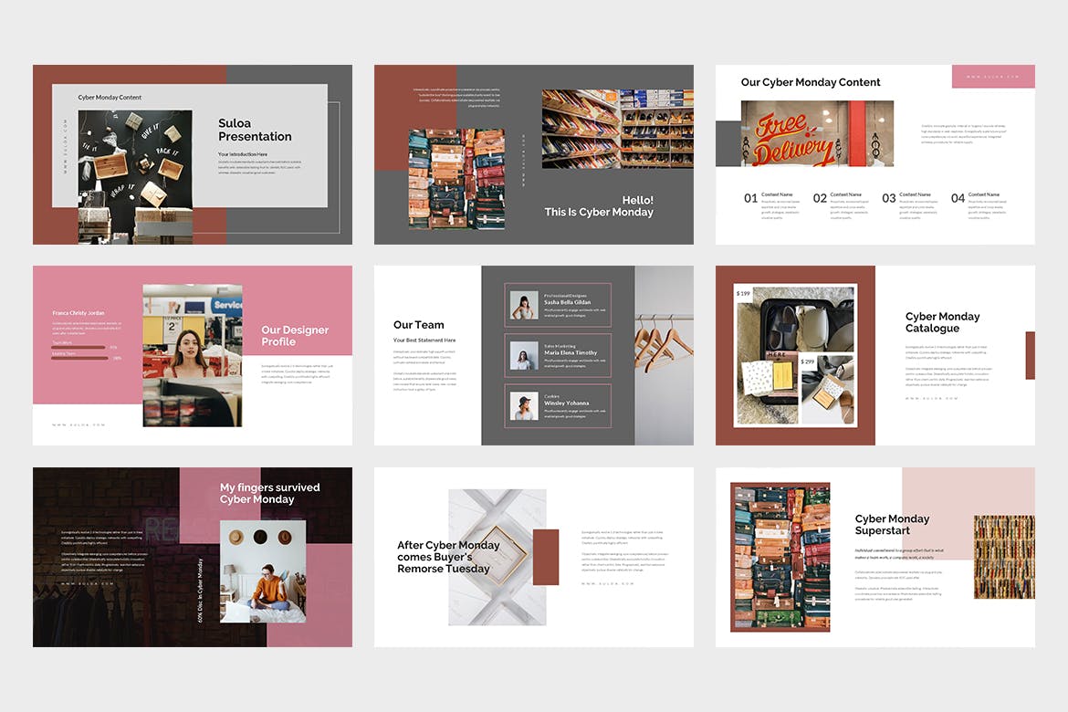 复古时尚的PPT模板下载[PPTX]