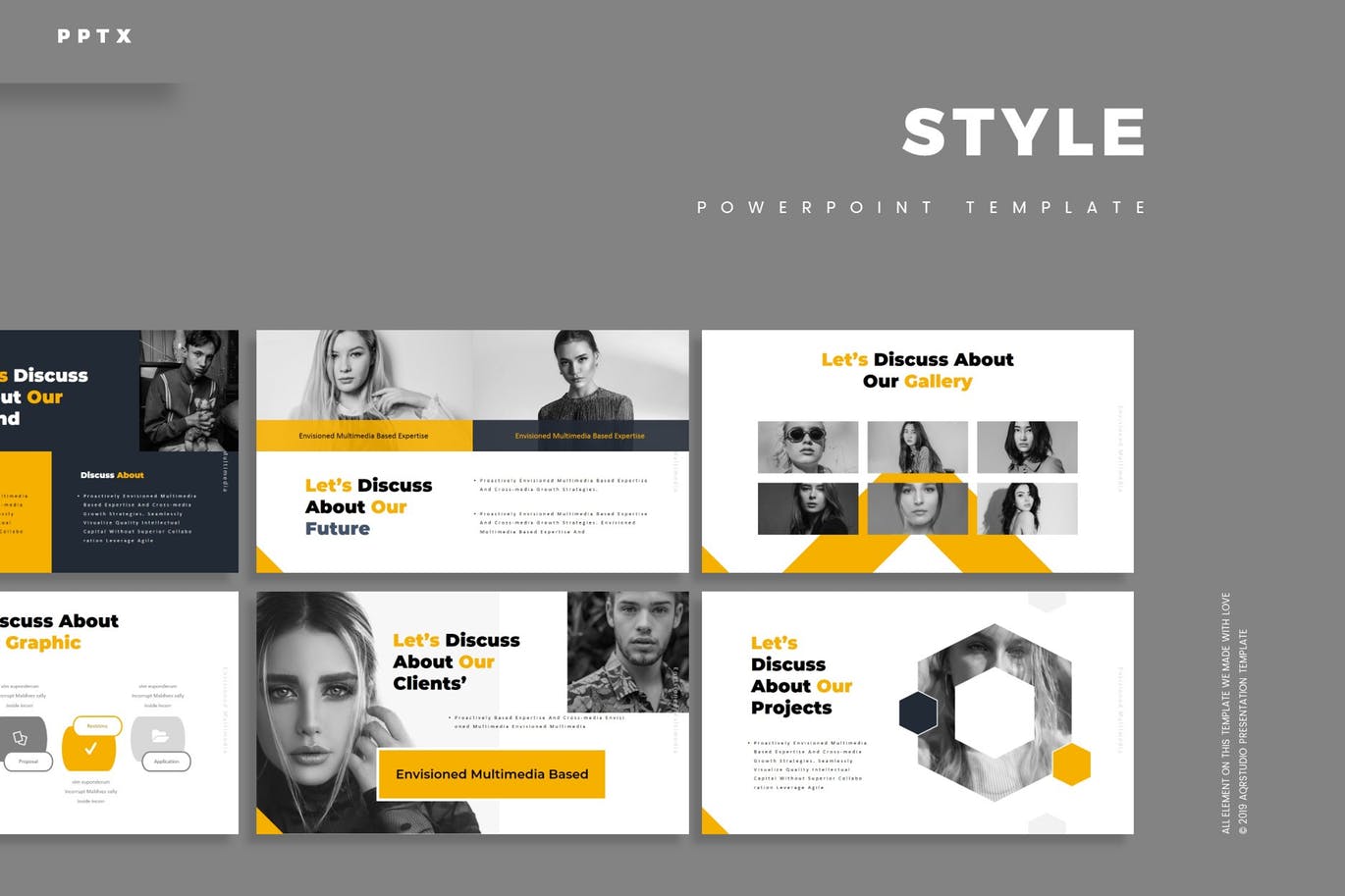 时尚简约多用途的高品质几何图形powerpoint幻灯片演示模板（pptx）