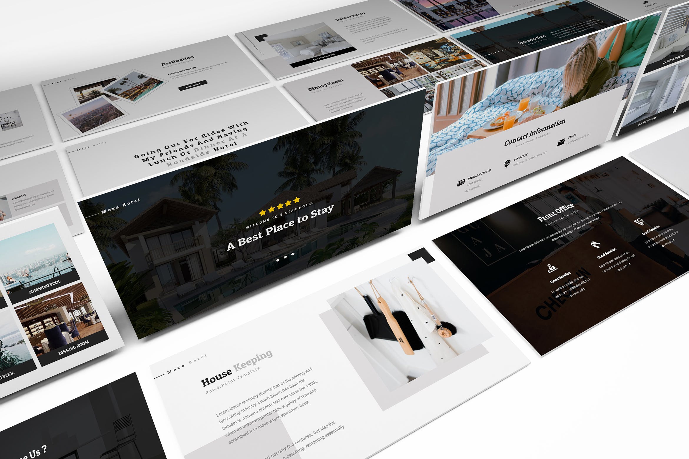 酒店设计展示的ppt简洁模板下载 [PPTX]