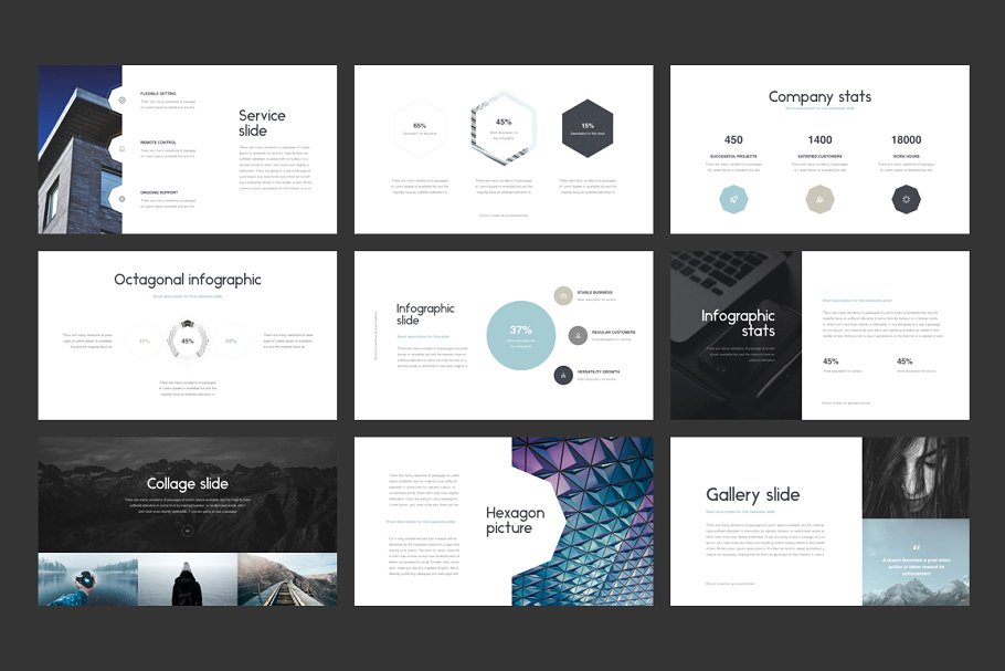 时尚幻灯片模板 Oreol PowerPoint Template