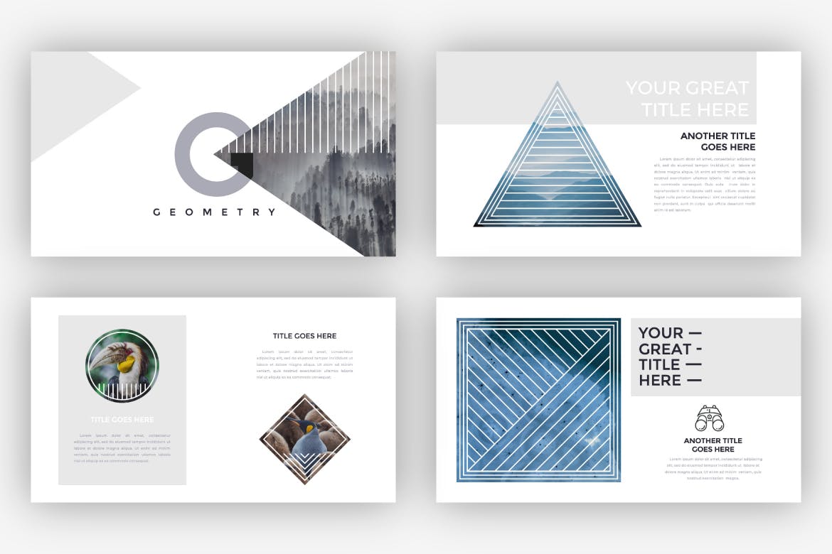 多几何设计图形创意PPT模板 ppt素材 精美商务ppt模板下载[PPTX]