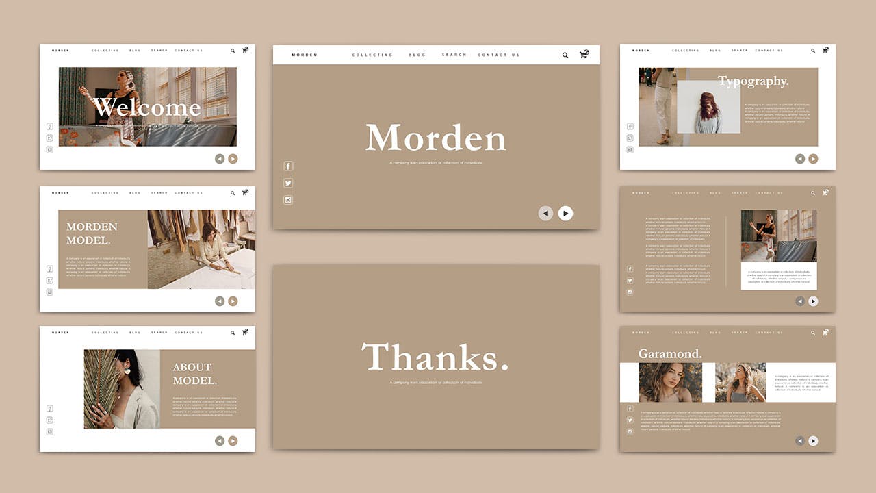 优雅时尚高端多用途的高品质Google Slides谷歌幻灯片设计模板（pptx）