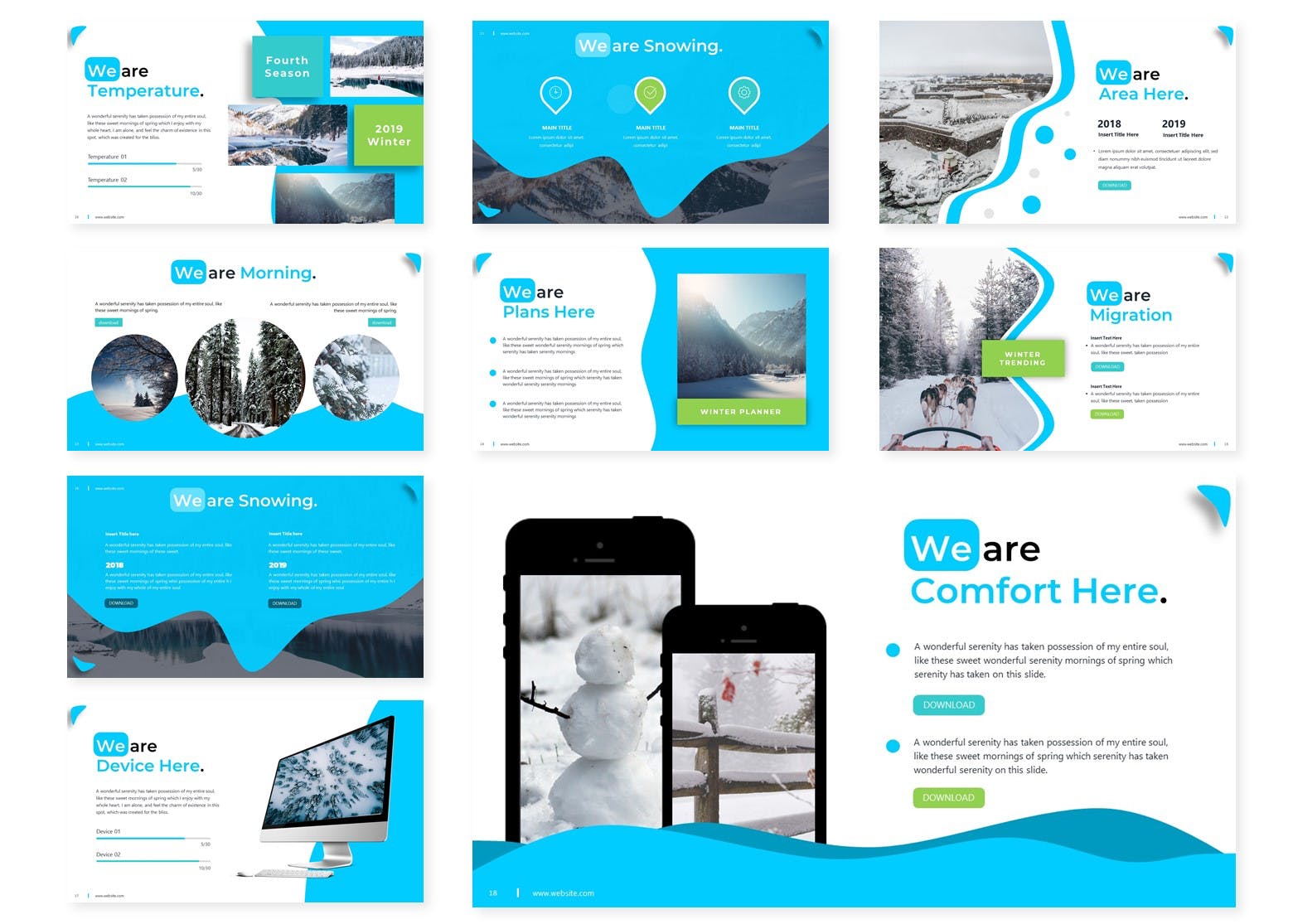 冬季风格PPT模板 年终总结ppt模板 工作汇报ppt模板 精美ppt模板[PPTX]