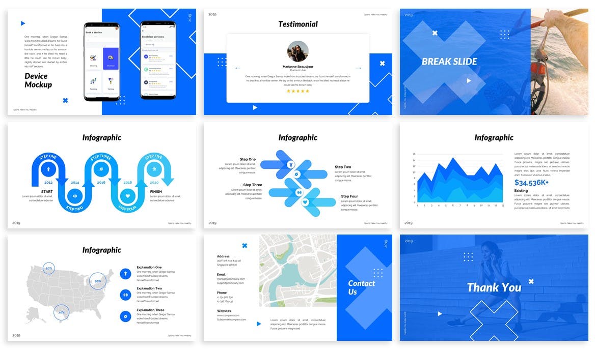 运动主题的PPT模板下载[PPTX]