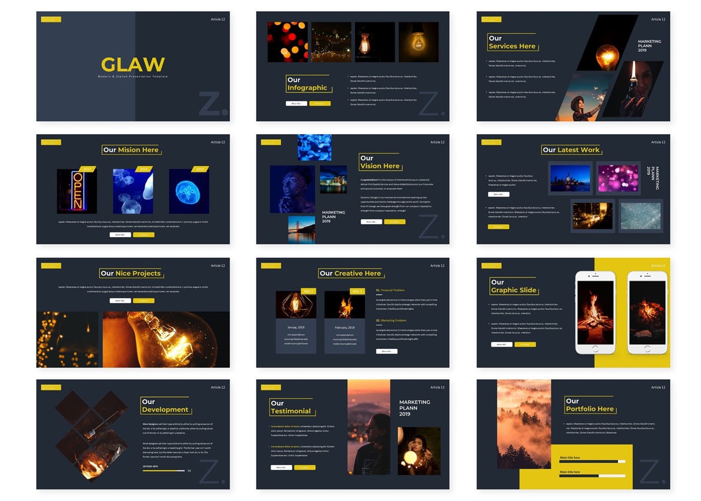 优雅高端时尚的Google Slides谷歌幻灯片演示模板幻灯片模板下载（pptx）