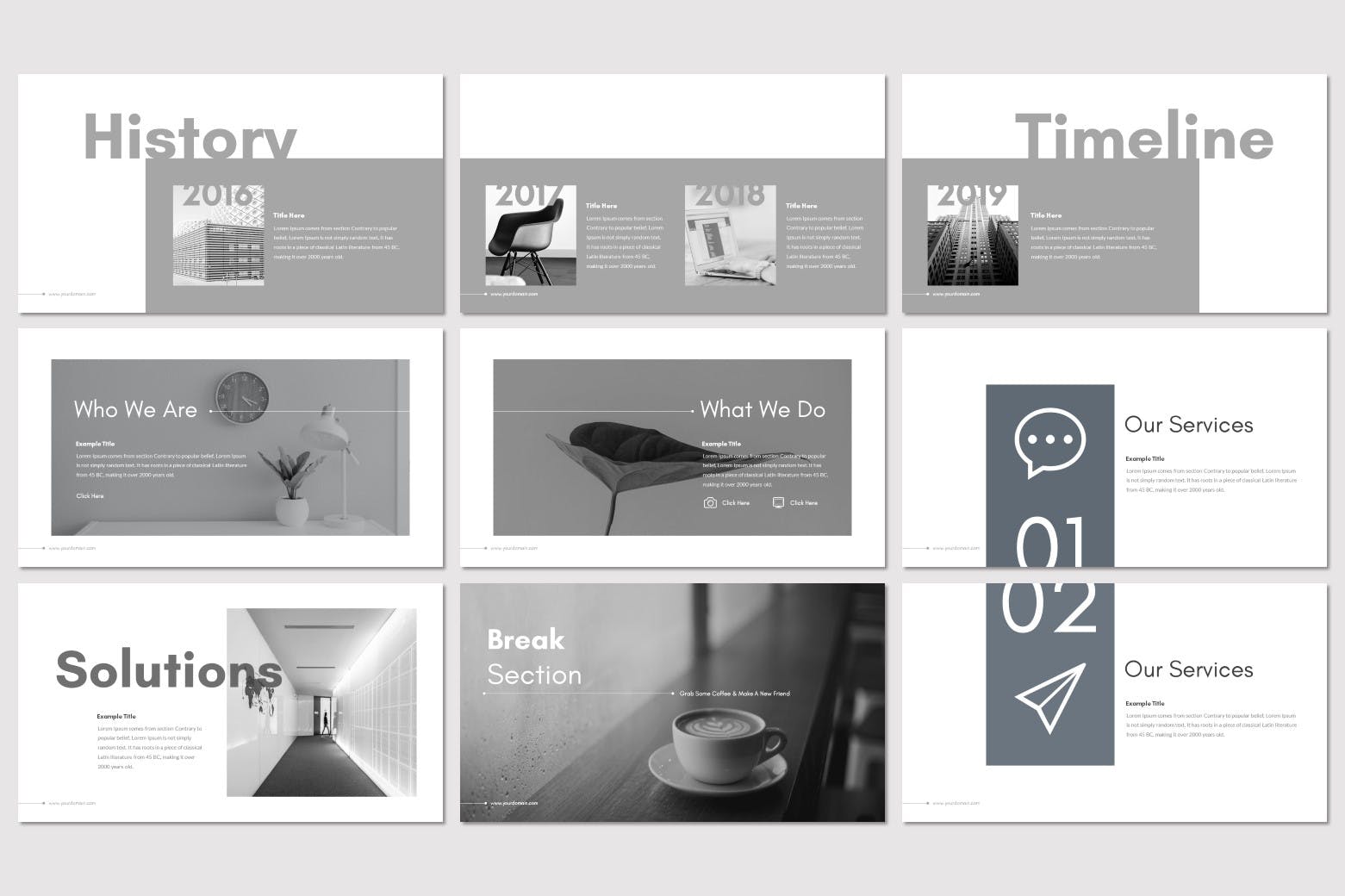 独特创意的商业或个人简洁的ppt模板下载[PPTX]