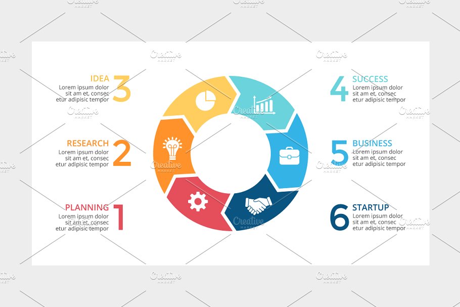 环形箭头幻灯片模板下载 Circle Arrows Slides