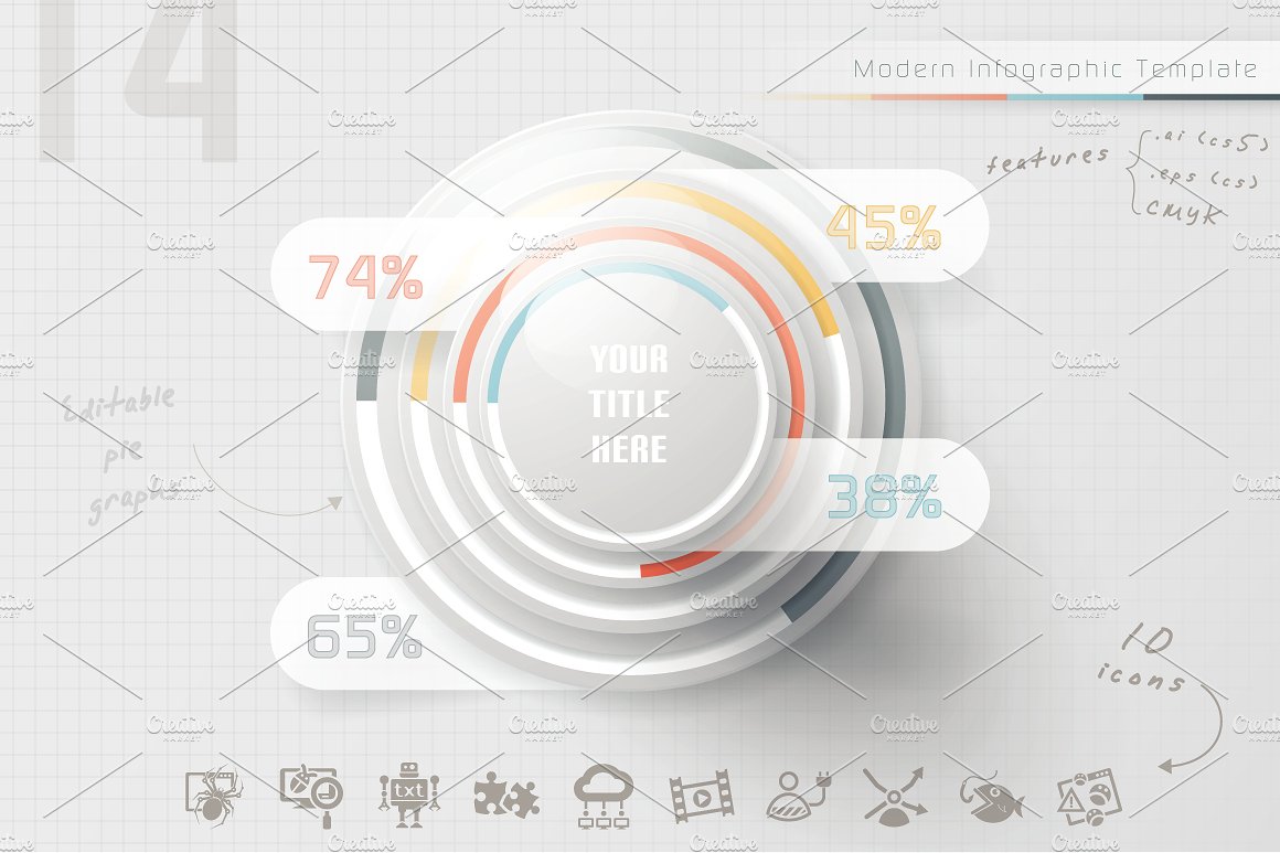 信息图表ppt素材 Infographic Pyramid (14)