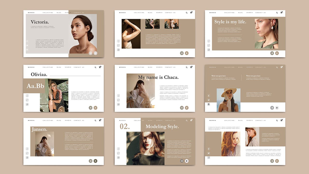 优雅时尚高端多用途的高品质Google Slides谷歌幻灯片设计模板（pptx）