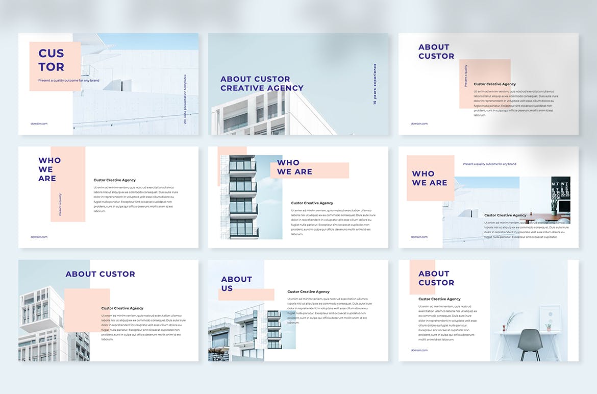 简约时尚优雅配色的创意机构主题演讲keynote幻灯片演示模板（key）