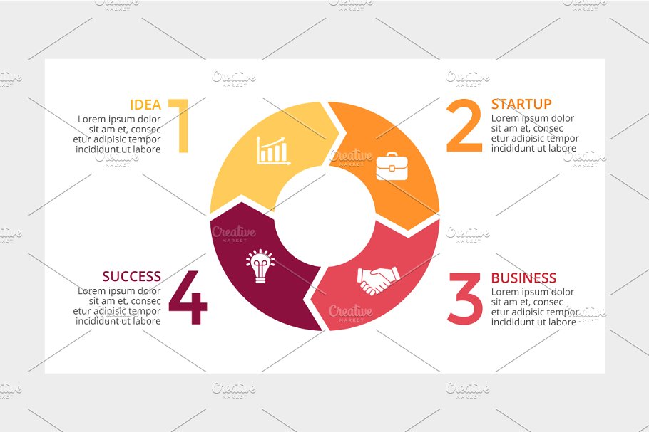 环形箭头幻灯片模板下载 Circle Arrows Slides