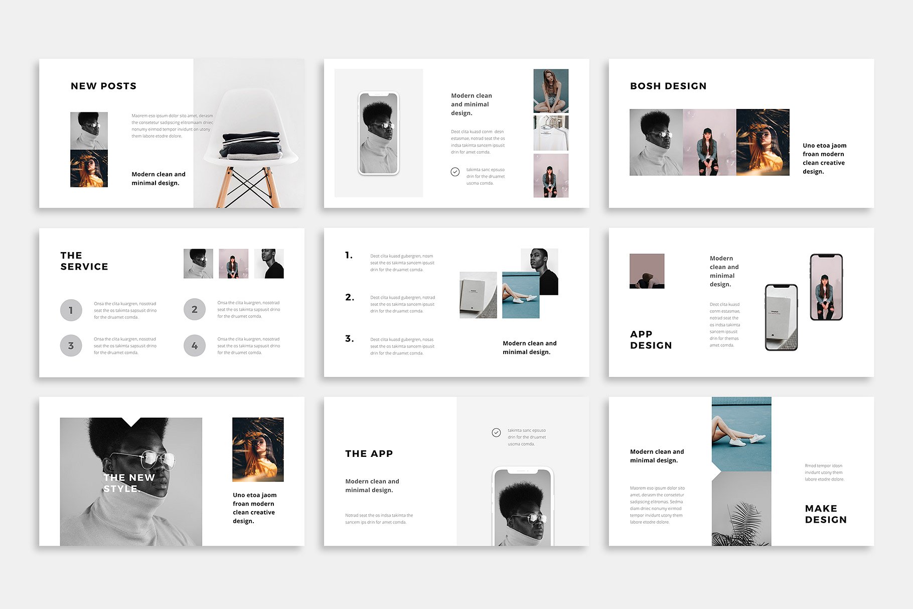 时尚ppt素材模板下载 BOSH – Keynote Template